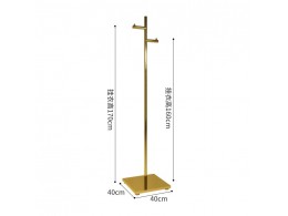 Стійка вішалка золота одноопорна, дворівнева 1700х400х400мм.